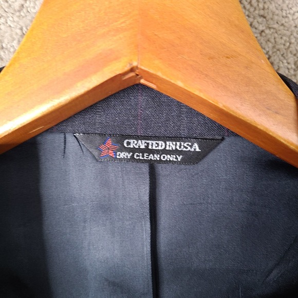 Vintage Sutter & Grant Jacket Men 48L Gray Striped Blazer 2 Button Suit Coat USA - Picture 4 of 12